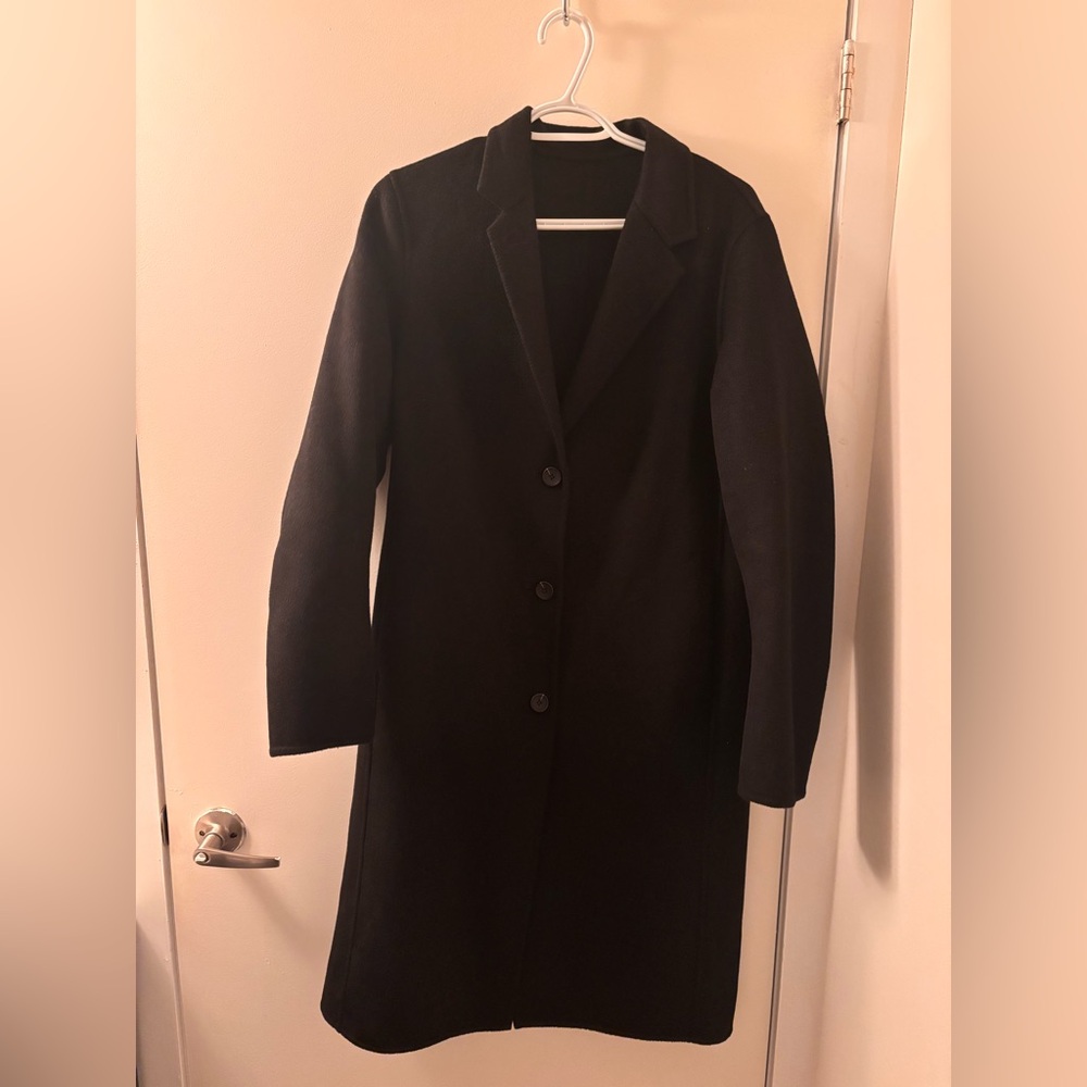 Uniqlo Black Wool Trench Coat